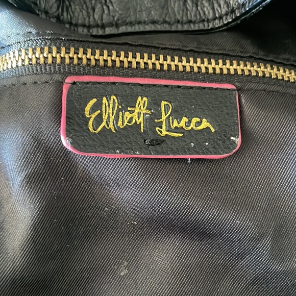 Elliot Lucca black Leather Drawstring Crossbody Shoulder Bag - Picture 8 of 15